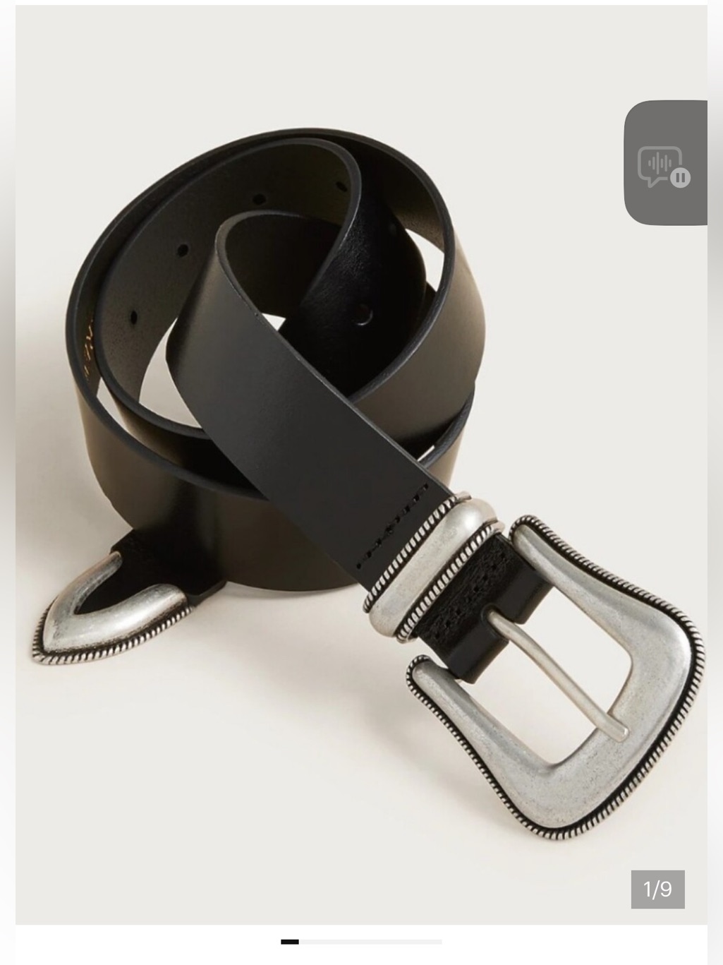 J. Crew Western Buckle Belt In Italian Leather - Silver Buckle Black Leather